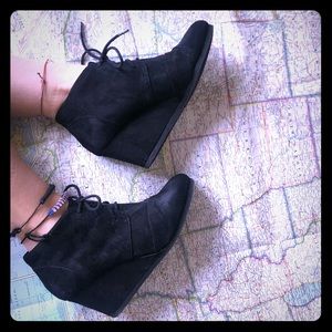 Black suede booties